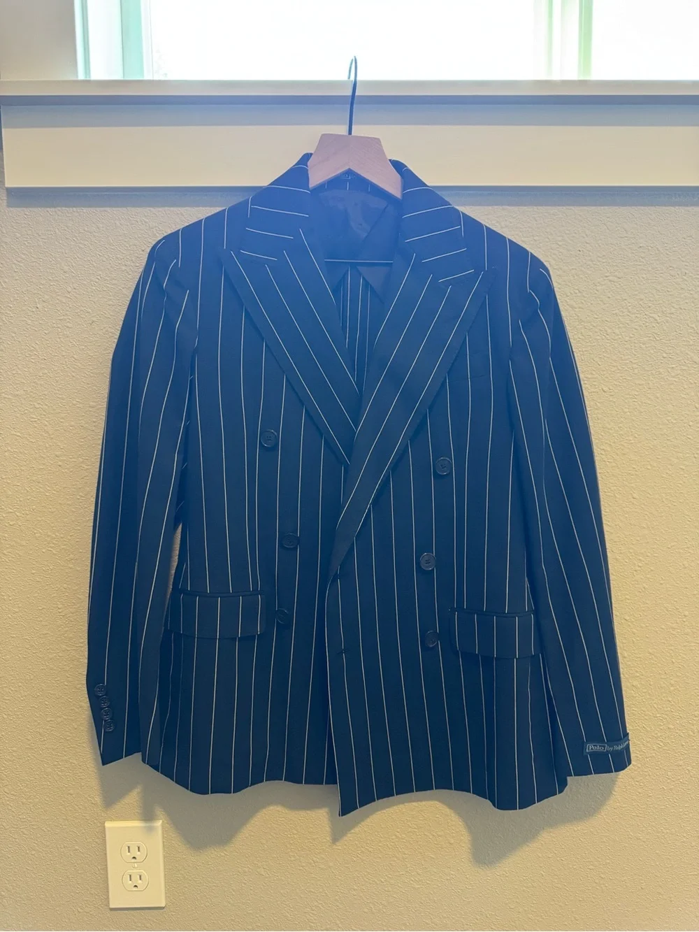 Polo Ralph Lauren Men's Navy Pinstripe Double-Breasted Blazer